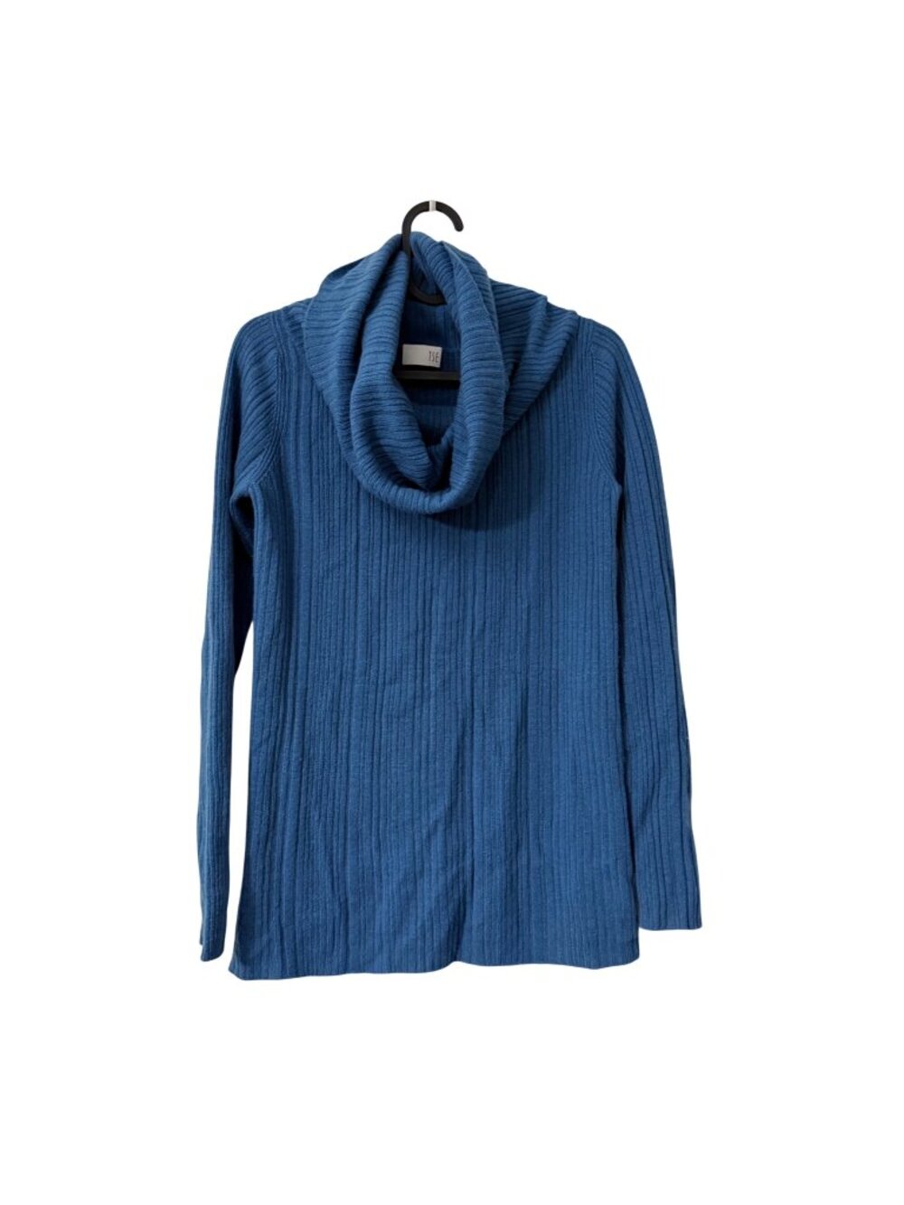 TSE Blue Pure Cashmere Ribbed Turtleneck Sweater Womens Size Small